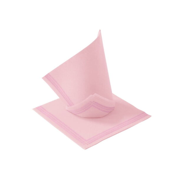 Serwetki restauracyjne 38x38cm TENDANCE różowe z paskami A50