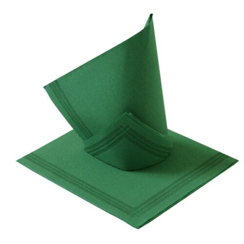 Serwetki restauracyjne 38x38cm TENDANCE Ciemna zieleń z paskami A50