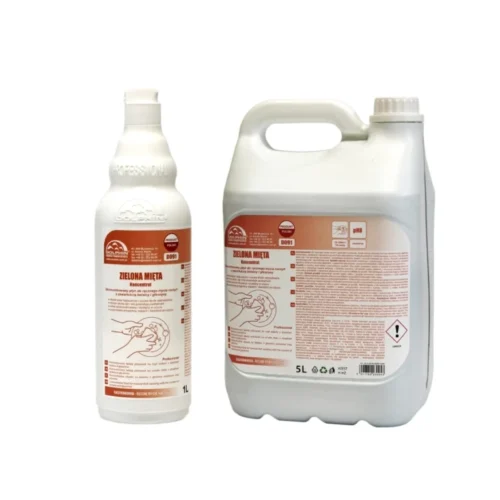 Dolphin Płyn do Mycia Naczyń Zielona Mięta 5L - Skoncentrowany płyn do ręcznego mycia naczyń z zawartością betainy i gliceryny. Skutecznie rozpuszcza i usuwa tłuste zabrudzenia.