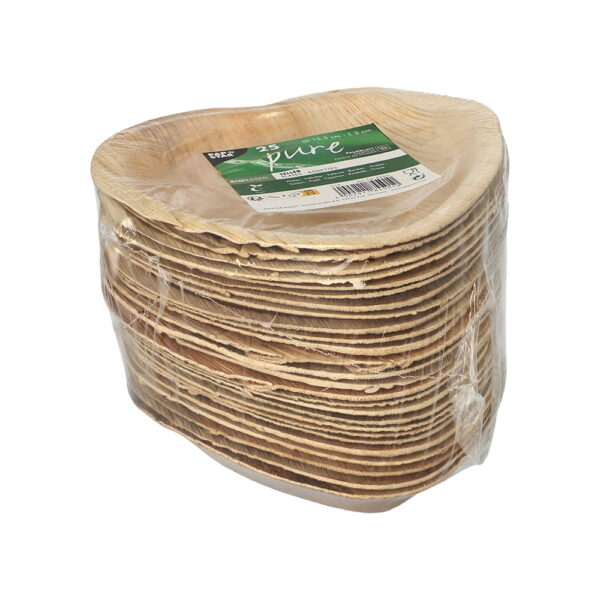 Talerze z liścia palmowego 15,5X3cm A25 - Kształt Serce