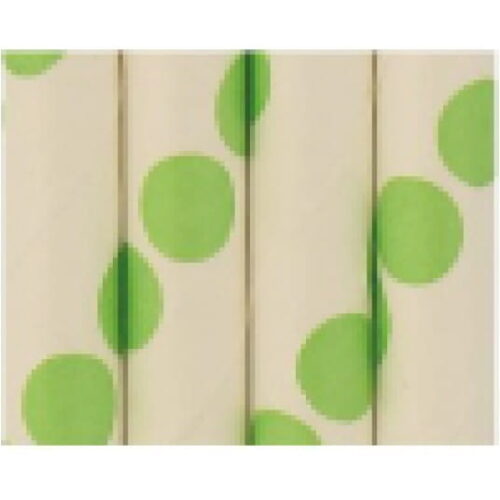 SŁOMKA PAPIEROWA ø 8 197mm A'100 BIAŁA ZIELONE KROPKI