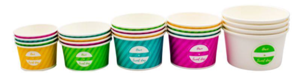 POJEMNIK PAPIEROWY NA LODY 130 ML /MIX KOLORÓW/ A'40