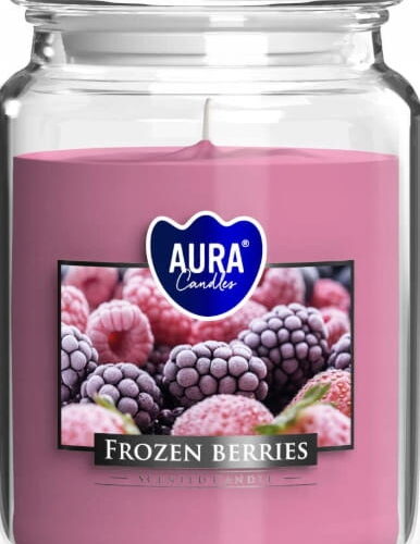 Duża świeca Mrożone jagody w szkle z wieczkiem Aura