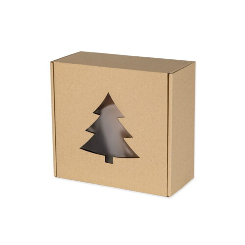 Pudełko z okienkiem choinka 200x200x100 mm - Święta