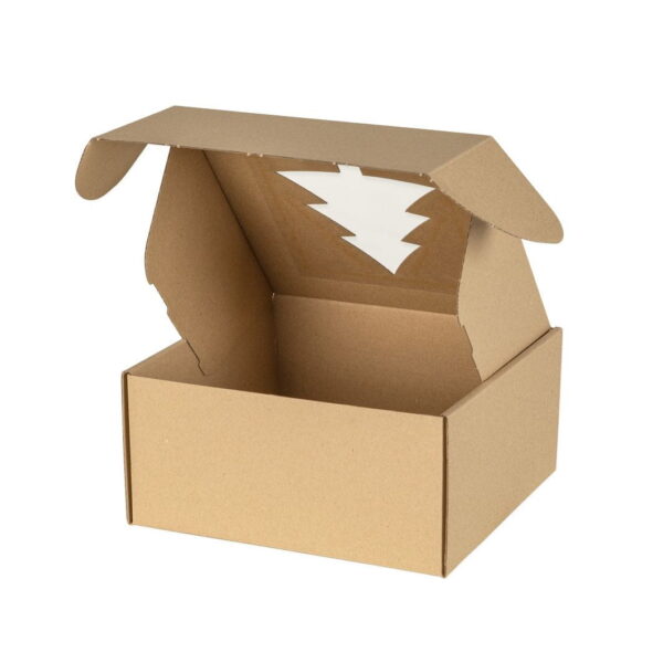 Pudełko z okienkiem choinka 200x200x100 mm - Święta