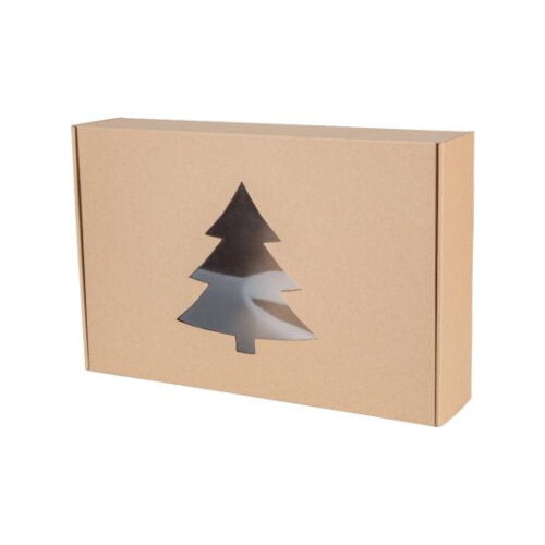 Pudełko z okienkiem choinka 450x300x100 mm