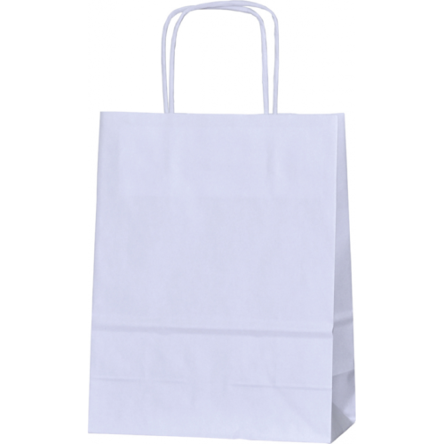Torba papierowa biała z uchwytem skręconym 24x10x32