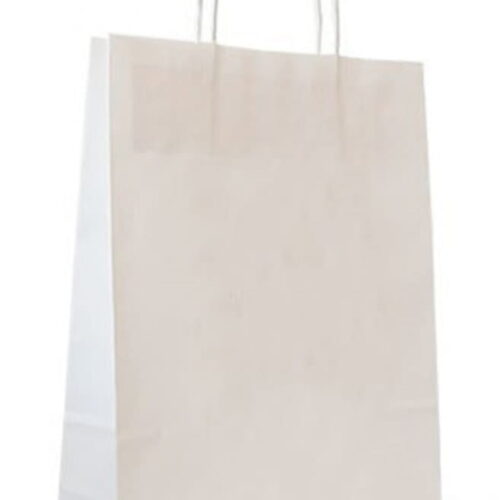Torba papierowa biała z uchwytem skręconym 32x12x41