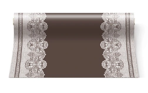 Bieżnik flizelinowy Airlaid 40x2400 koronkowy brąz