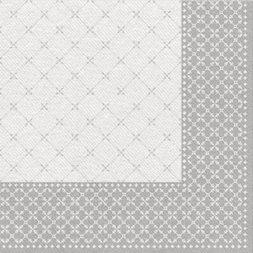 Serwetki flizelinowe 40x40 Airlaid subtle grid srebrne A50