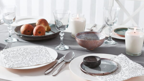 Serwetki flizelinowe 40x40 Airlaid ornament grey A50