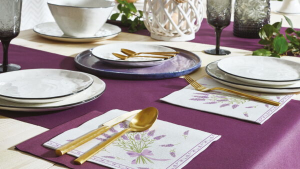 Serwetki flizelinowe 40x40 Airlaid lawendowy bukiet A50