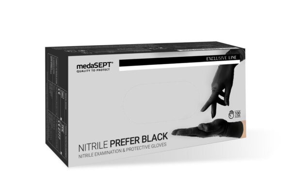 Rękawice nitrylowe czarne MEDASEPT L A100 rękawice nitrylowe czarne MEDASEPT Premier Black L A100